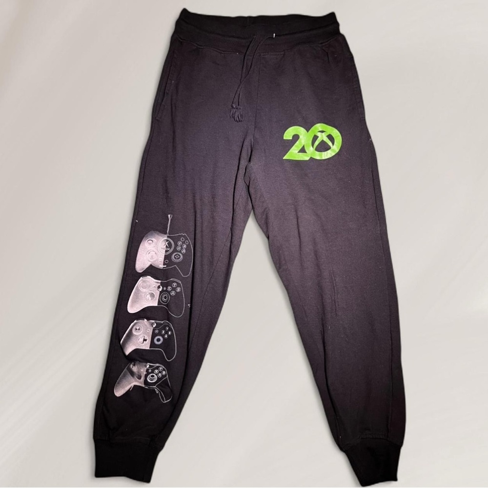 Microsoft Black Sweatpants with Xbox Green Accents